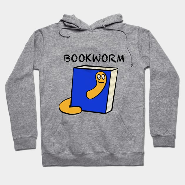 Book Lovers Bookworm Illustration Hoodie by WelshDesigns